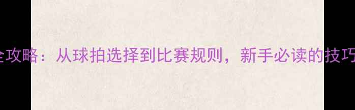 图片 乒乓球入门全攻略：从球拍选择到比赛规则，新手必读的技巧与装备指南1