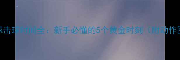 图片 乒乓球击球时间全：新手必懂的5个黄金时刻（附动作图解）