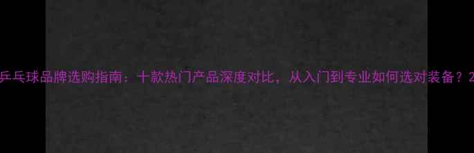 图片 乒乓球品牌选购指南：十款热门产品深度对比，从入门到专业如何选对装备？2