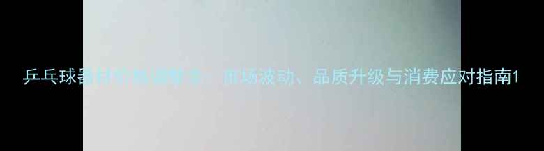 图片 乒乓球器材价格调整全：市场波动、品质升级与消费应对指南1