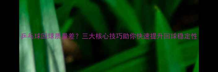 图片 乒乓球回球质量差？三大核心技巧助你快速提升回球稳定性