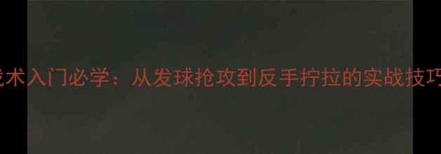 图片 乒乓球基础战术入门必学：从发球抢攻到反手拧拉的实战技巧与训练方法2