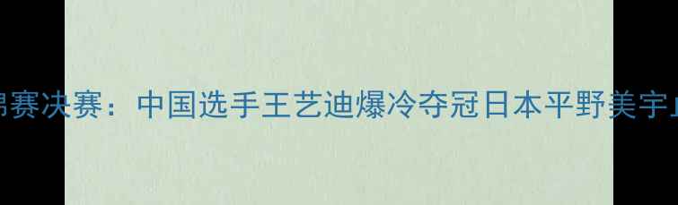 图片 乒乓球女单亚锦赛决赛：中国选手王艺迪爆冷夺冠日本平野美宇止步四强创历史