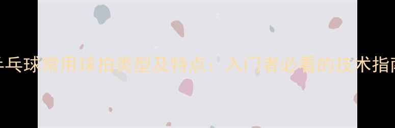 图片 乒乓球常用球拍类型及特点：入门者必看的技术指南