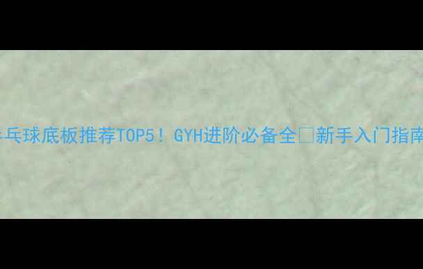 图片 乒乓球底板推荐TOP5！GYH进阶必备全🏓新手入门指南1