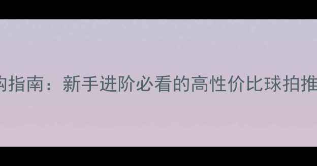 图片 乒乓球底板选购指南：新手进阶必看的高性价比球拍推荐与专业评测2