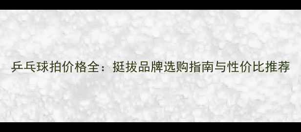 图片 乒乓球拍价格全：挺拔品牌选购指南与性价比推荐