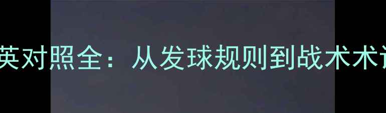 图片 乒乓球术语中英对照全：从发球规则到战术术语的权威指南1