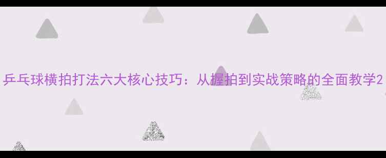 图片 乒乓球横拍打法六大核心技巧：从握拍到实战策略的全面教学2