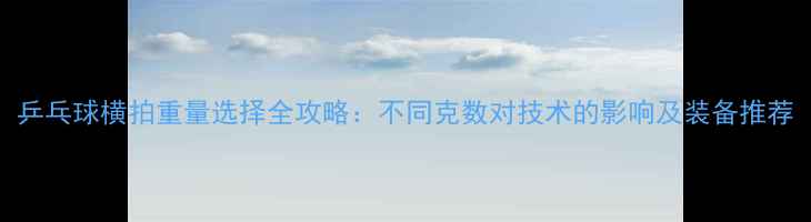 图片 乒乓球横拍重量选择全攻略：不同克数对技术的影响及装备推荐