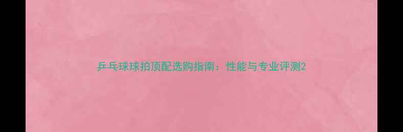 图片 乒乓球球拍顶配选购指南：性能与专业评测2