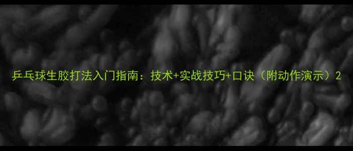 图片 乒乓球生胶打法入门指南：技术+实战技巧+口诀（附动作演示）2
