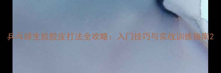 图片 乒乓球生胶胶皮打法全攻略：入门技巧与实战训练指南2