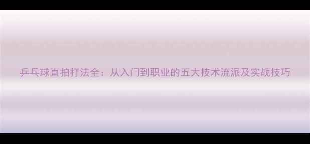 图片 乒乓球直拍打法全：从入门到职业的五大技术流派及实战技巧