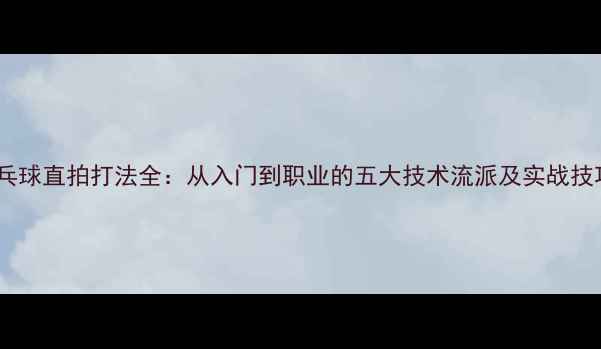 图片 乒乓球直拍打法全：从入门到职业的五大技术流派及实战技巧1
