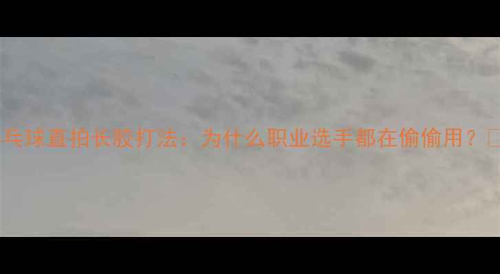 图片 乒乓球直拍长胶打法：为什么职业选手都在偷偷用？✨1