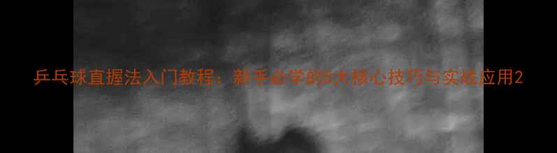 图片 乒乓球直握法入门教程：新手必学的5大核心技巧与实战应用2