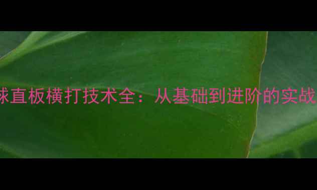 图片 乒乓球直板横打技术全：从基础到进阶的实战指南2