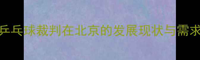 图片 乒乓球裁判在北京的发展现状与需求