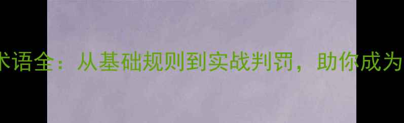 图片 乒乓球裁判术语全：从基础规则到实战判罚，助你成为专业观赛者1