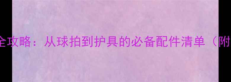 图片 乒乓球装备全攻略：从球拍到护具的必备配件清单（附购买指南）1