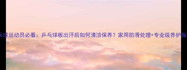 图片 乒乓球运动员必看：乒乓球板出汗后如何清洁保养？家用防滑处理+专业级养护指南1