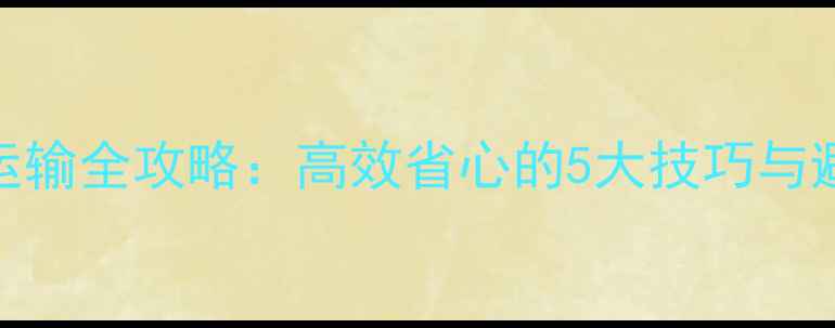 图片 乒乓球运输全攻略：高效省心的5大技巧与避坑指南