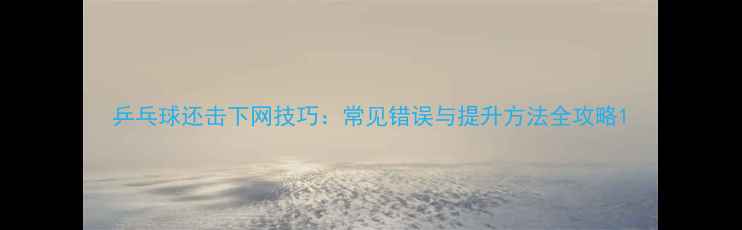 图片 乒乓球还击下网技巧：常见错误与提升方法全攻略1