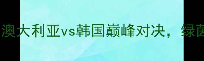 图片 亚洲杯预选赛焦点战：澳大利亚vs韩国巅峰对决，绿茵战场谁将问鼎东瀛？2