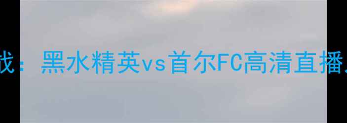 图片 亚洲杯预选赛焦点战：黑水精英vs首尔FC高清直播入口+赛事前瞻深度