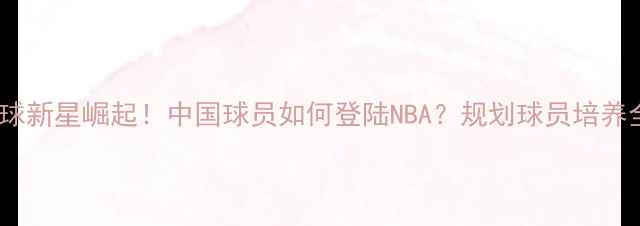 图片 亚洲篮球新星崛起！中国球员如何登陆NBA？规划球员培养全攻略1
