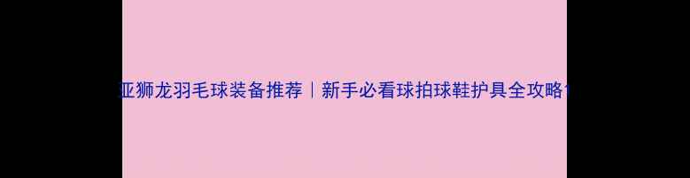 图片 亚狮龙羽毛球装备推荐｜新手必看球拍球鞋护具全攻略1
