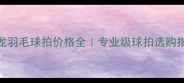 图片 亚龙羽毛球拍价格全｜专业级球拍选购指南