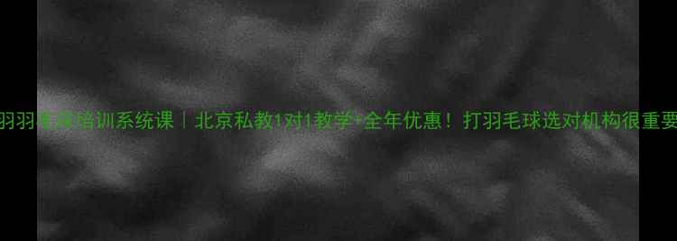 图片 京羽羽毛球培训系统课｜北京私教1对1教学+全年优惠！打羽毛球选对机构很重要！