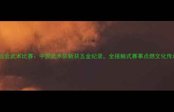 图片 仁川亚运会武术比赛：中国武术队斩获五金纪录，全接触式赛事点燃文化传承之火1
