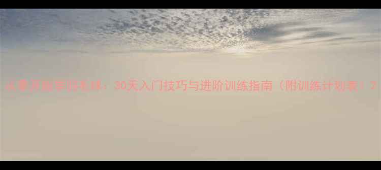 图片 从零开始学羽毛球：30天入门技巧与进阶训练指南（附训练计划表）2