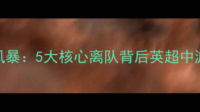 图片 伯恩利球员转会风暴：5大核心离队背后英超中游球队的重建困局