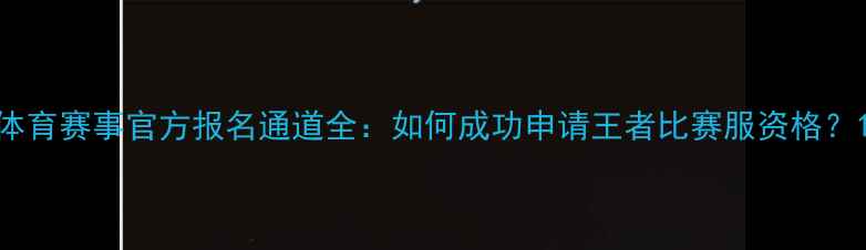 图片 体育赛事官方报名通道全：如何成功申请王者比赛服资格？1