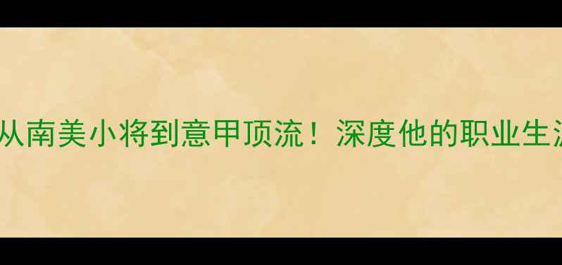 图片 佩莱格里尼：从南美小将到意甲顶流！深度他的职业生涯与数据奇迹2