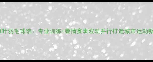 图片 保定枫叶羽毛球馆：专业训练+激情赛事双轨并行打造城市运动新标杆1