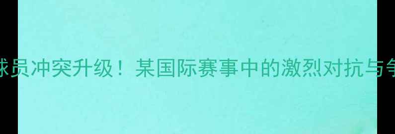 图片 健力宝球员冲突升级！某国际赛事中的激烈对抗与争议事件