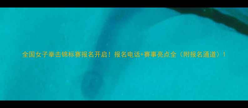 图片 全国女子拳击锦标赛报名开启！报名电话+赛事亮点全（附报名通道）1