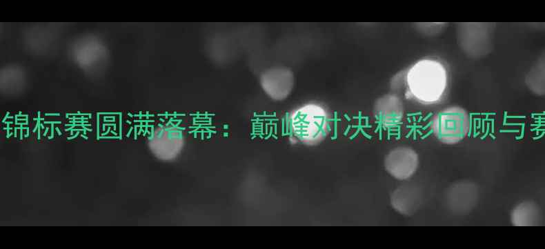 图片 全国羽毛球锦标赛圆满落幕：巅峰对决精彩回顾与赛事亮点全2