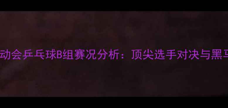 图片 全国运动会乒乓球B组赛况分析：顶尖选手对决与黑马崛起2