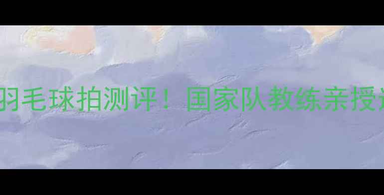 图片 全球比赛专用羽毛球拍测评！国家队教练亲授选拍避坑指南1