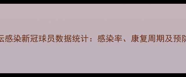 图片 全球足坛感染新冠球员数据统计：感染率、康复周期及预防措施全