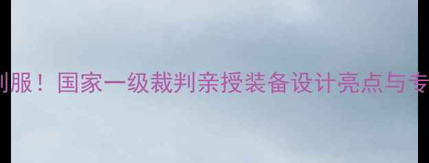 图片 全运会乒乓球裁判服！国家一级裁判亲授装备设计亮点与专业护具挑选指南2