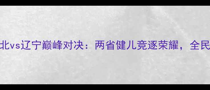 图片 全运会湖北vs辽宁巅峰对决：两省健儿竞逐荣耀，全民聚焦盛况