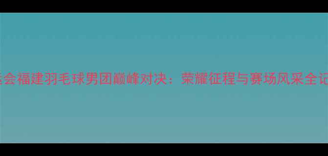 图片 全运会福建羽毛球男团巅峰对决：荣耀征程与赛场风采全记录2