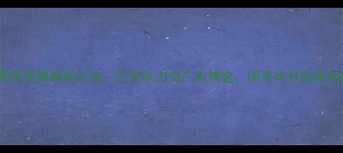 图片 全运会羽毛球男团决赛巅峰对决：江苏队力克广东摘金，国手林丹助阵创历史最佳战绩1